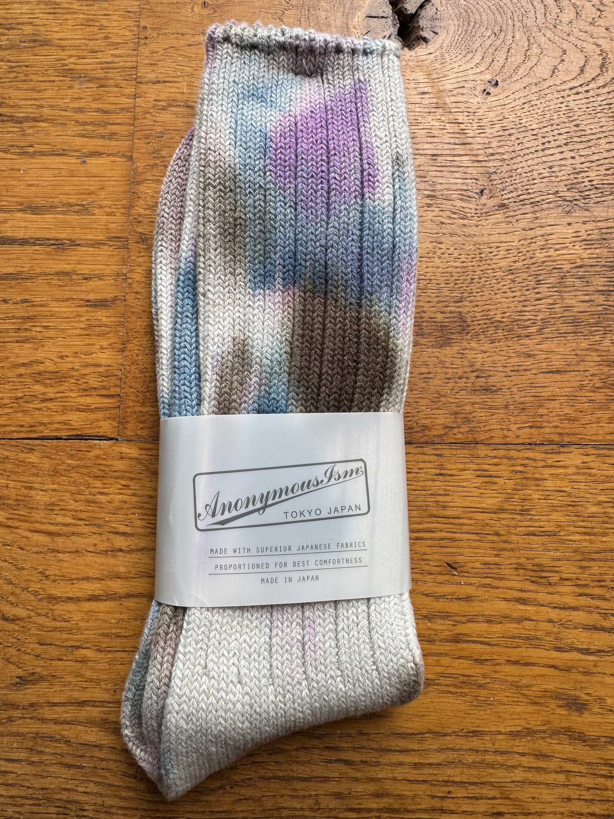 ANONYMOUS ISM - Scatter Dye Socks - Purple/ Blue