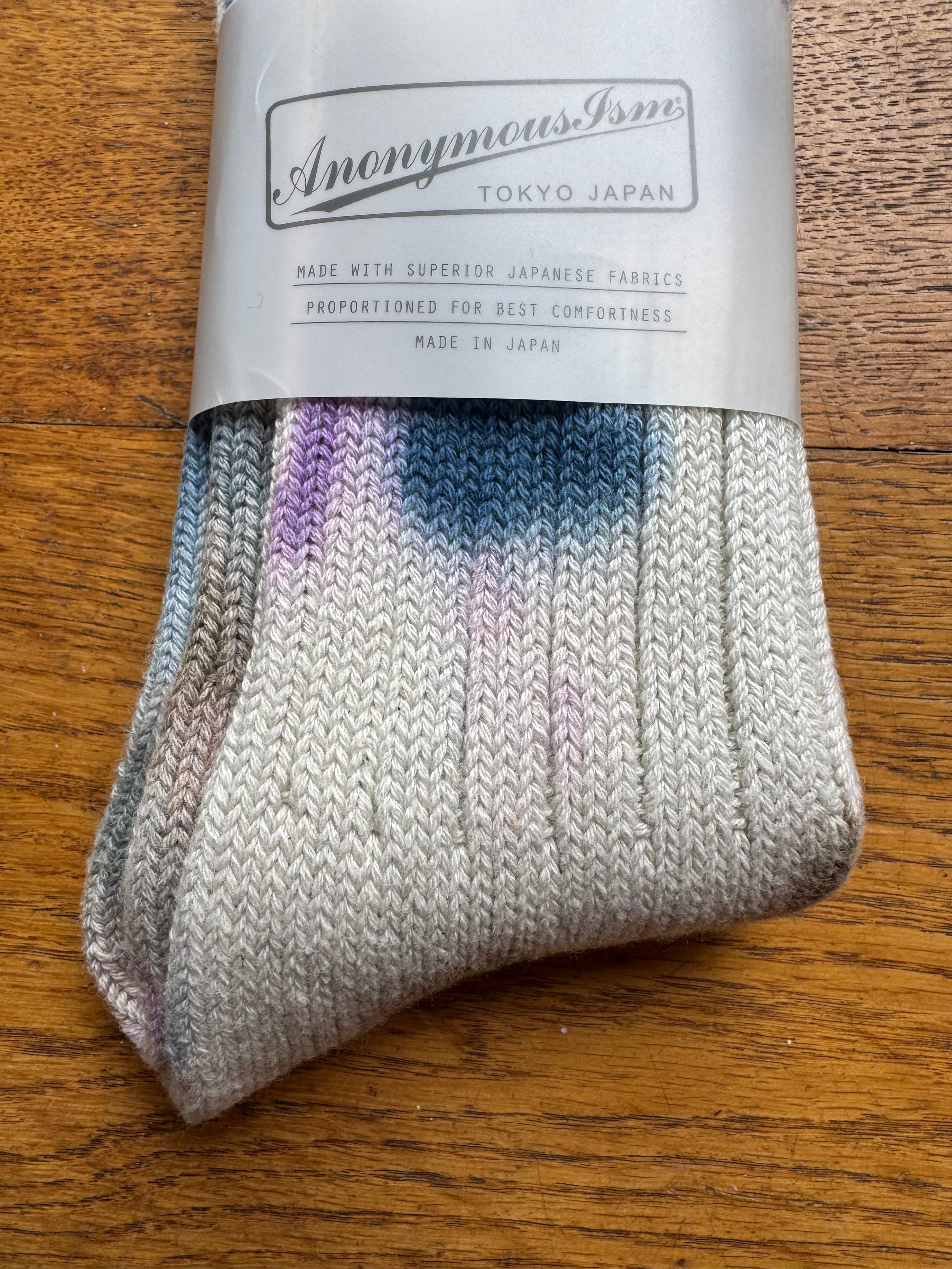 ANONYMOUS ISM - Scatter Dye Socks - Purple/ Blue