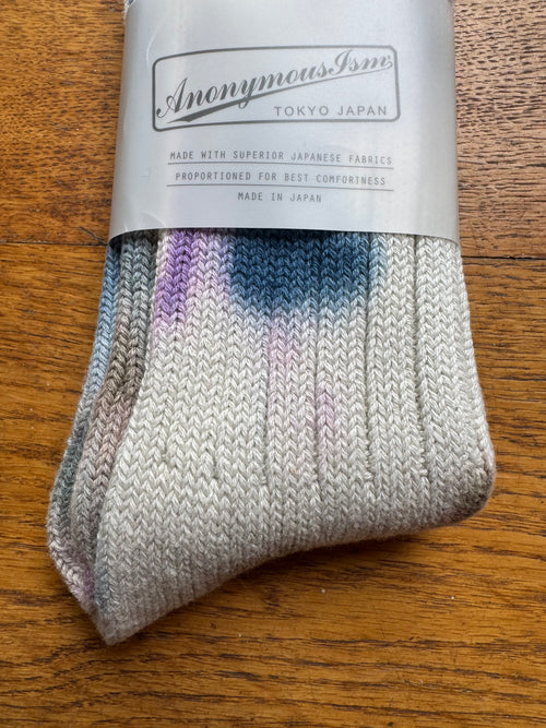 ANONYMOUS ISM - Scatter Dye Socks - Purple/ Blue