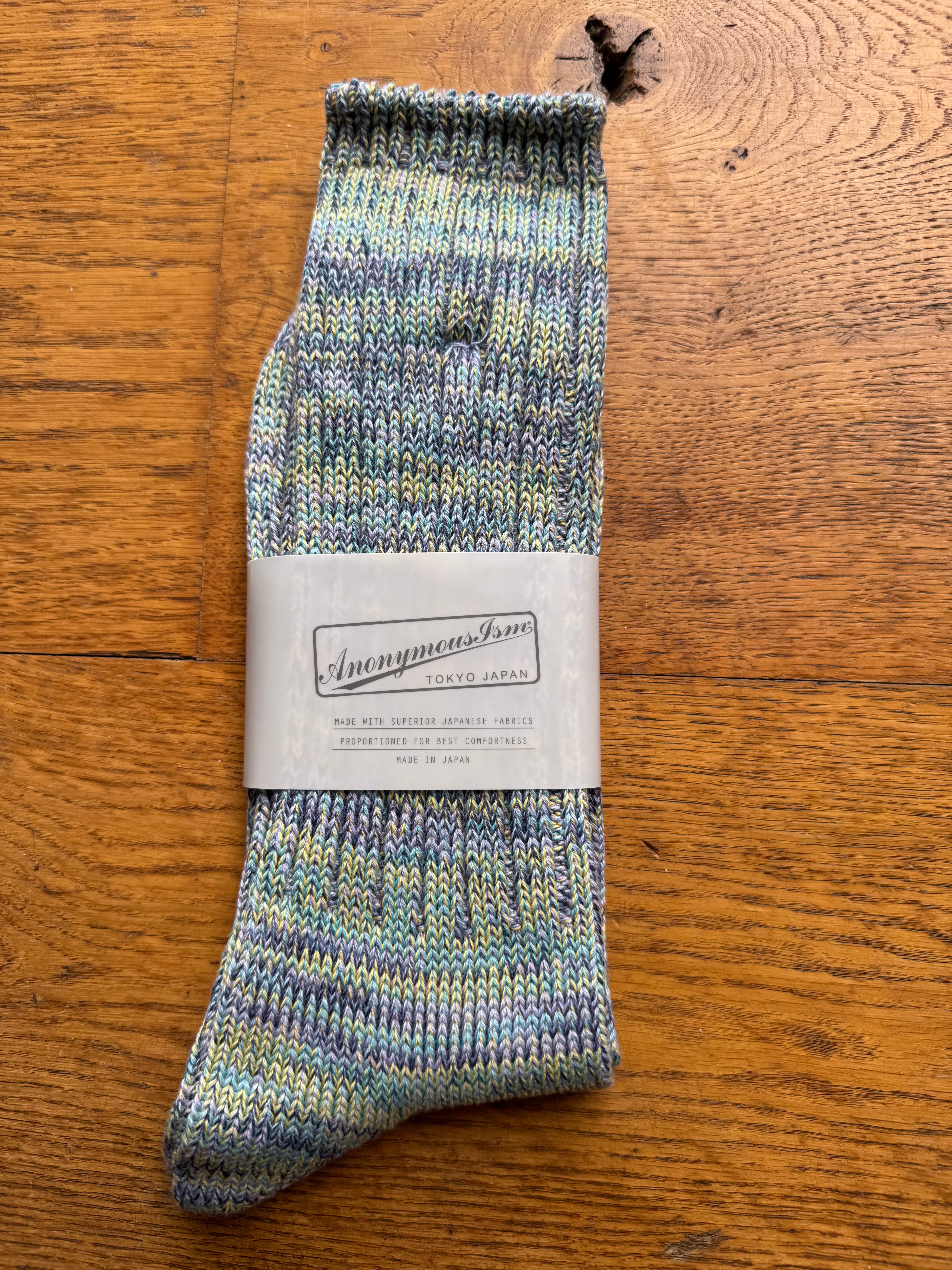 ANONYMOUS ISM - 5 Colour Mix Socks - Aqua Blue
