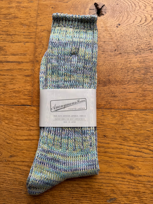 ANONYMOUS ISM - 5 Colour Mix Socks - Aqua Blue