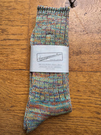 ANONYMOUS ISM - 5 Colour Mix Socks - Multi Greens