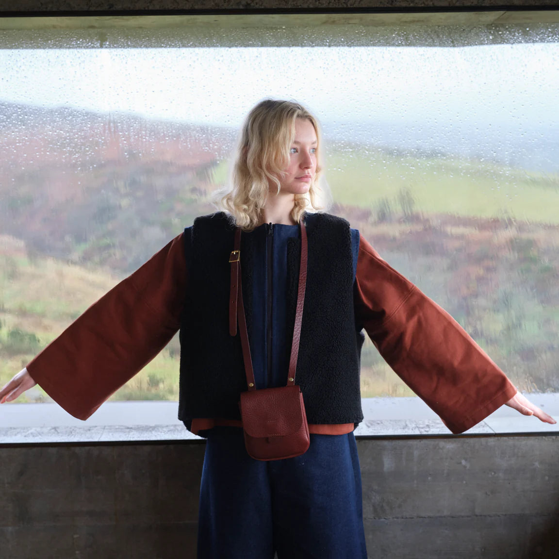 Kate Sheridan - Half Orbed Tab Bag - Chestnut