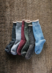 ROTOTO - Double Face Thick Socks - Dark Red/ Brown