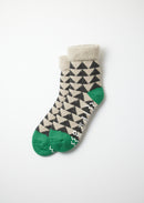 ROTOTO - Comfy Room 'Indoor Socks' - Charcoal/ Green