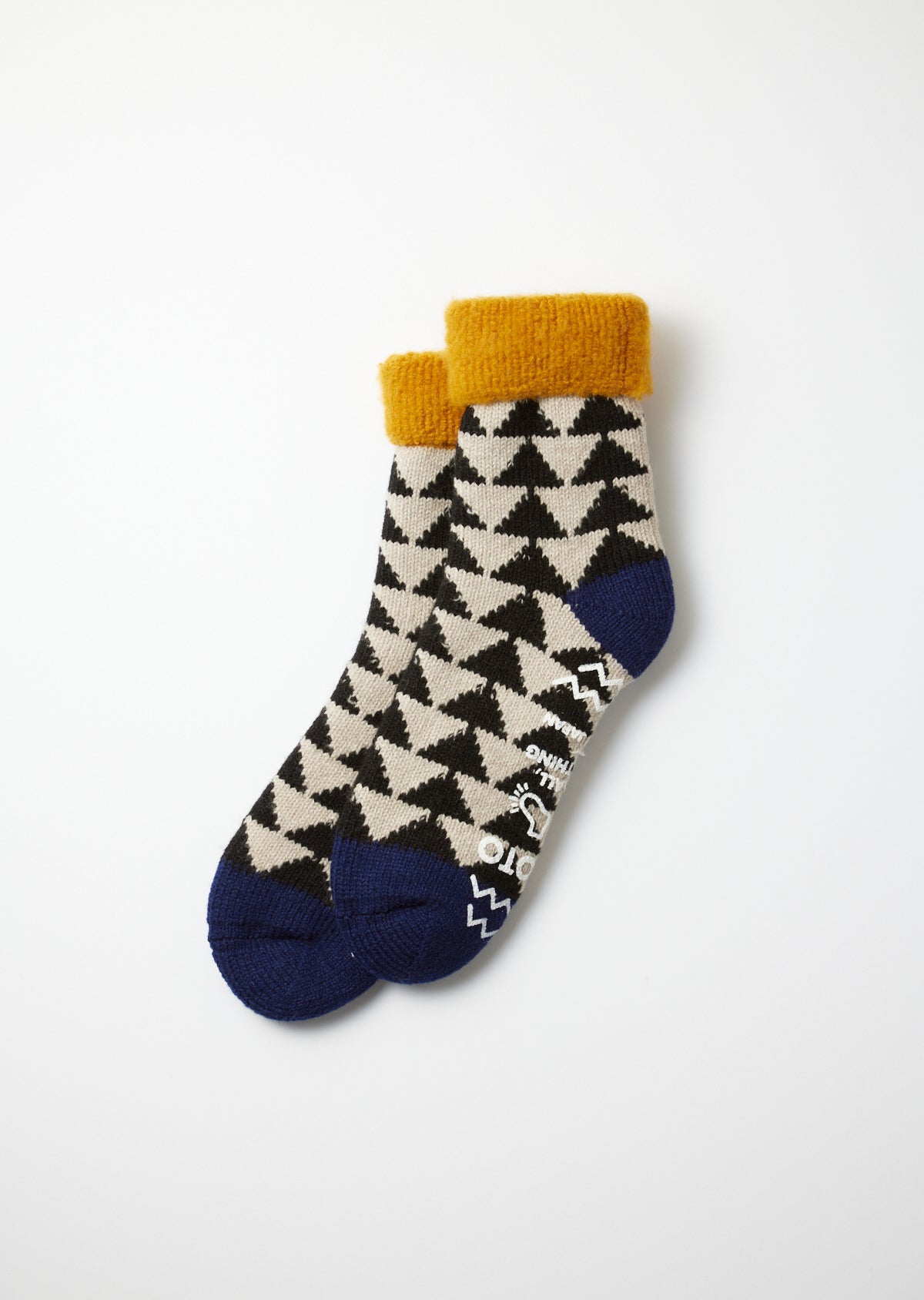 ROTOTO - Comfy Room 'Indoor Socks' - Gold/ Black/ Navy