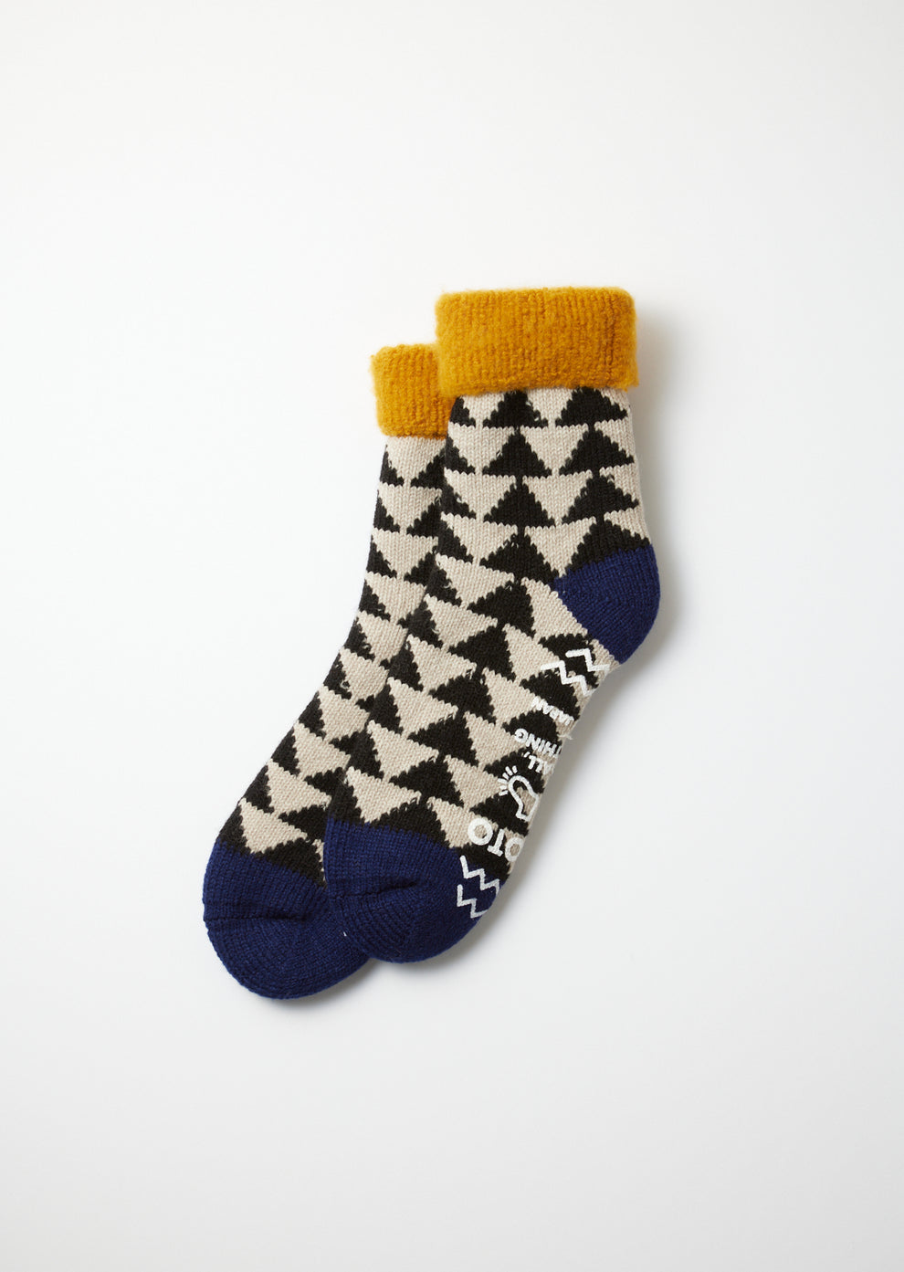 ROTOTO - Comfy Room 'Indoor Socks' - Gold/ Black/ Navy