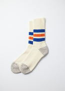 ROTOTO - Coarse Rib Sock - Blue/ Orange