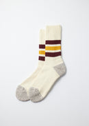 ROTOTO - Coarse Rib Sock - Bordeaux/ Yellow
