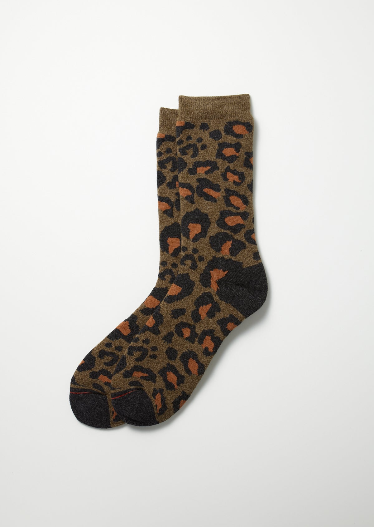 ROTOTO - Pile Leopard Sock - Olive
