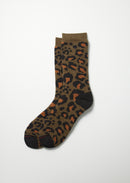 ROTOTO - Pile Leopard Sock - Olive