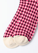 ROTOTO - Gingham Check Sock - Pink/ Black