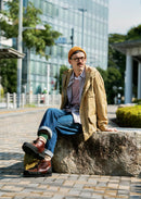 ROTOTO - Double Face Sock - Yellow/ Grey