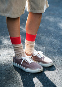 ROTOTO - Double Face Sock - Bittersweet/ Beige