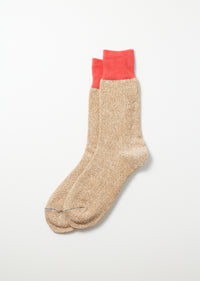 ROTOTO - Double Face Sock - Bittersweet/ Beige