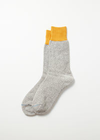 ROTOTO - Double Face Sock - Yellow/ Grey