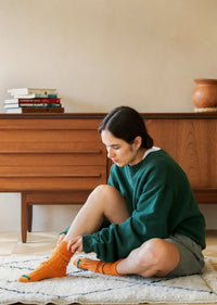 ROTOTO - Chunky Rib Socks - Orange Peel