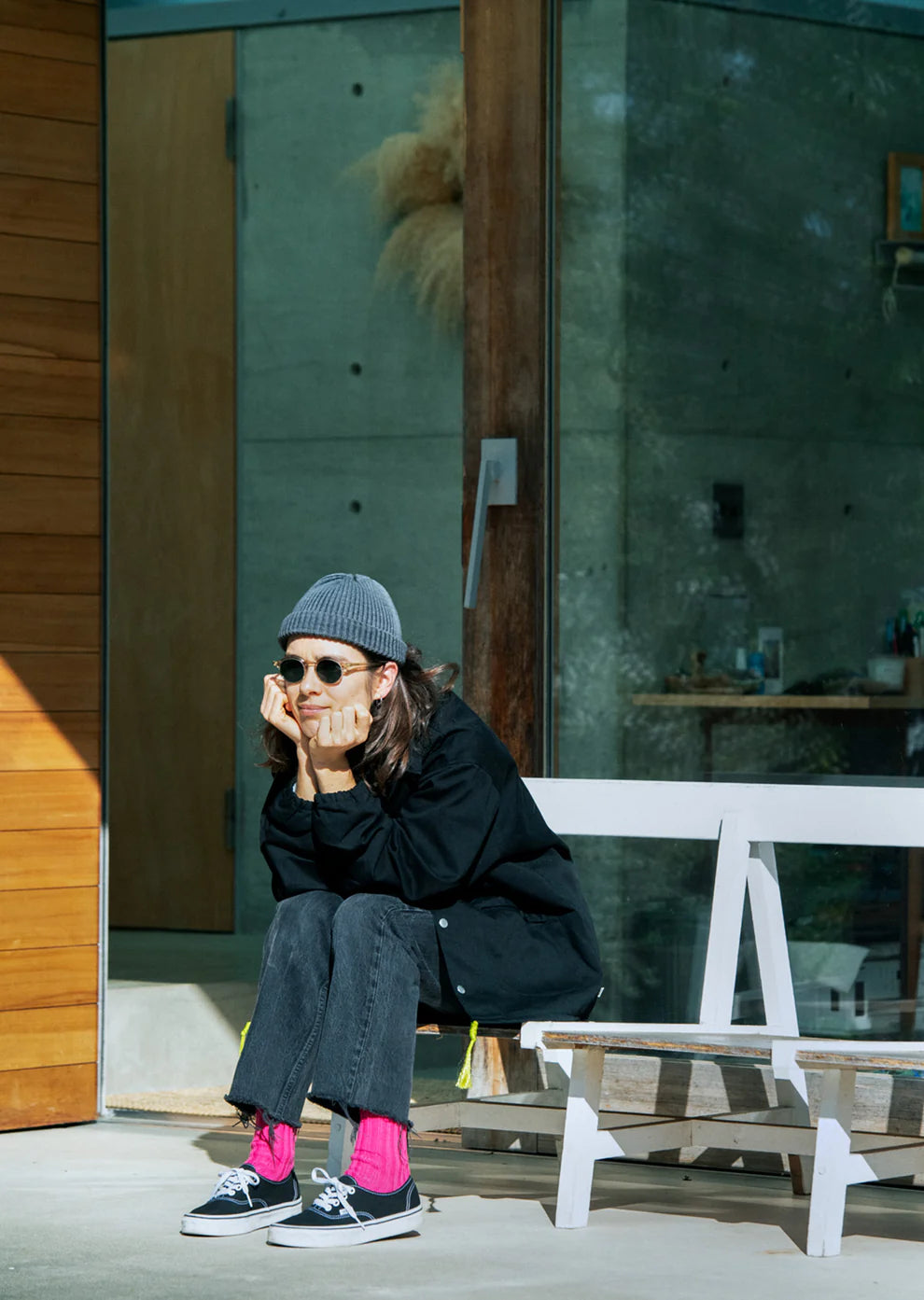 ROTOTO - Chunky Rib Socks - Dark Pink