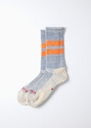ROTOTO - Pile Stripe Sock - Blue/ Orange