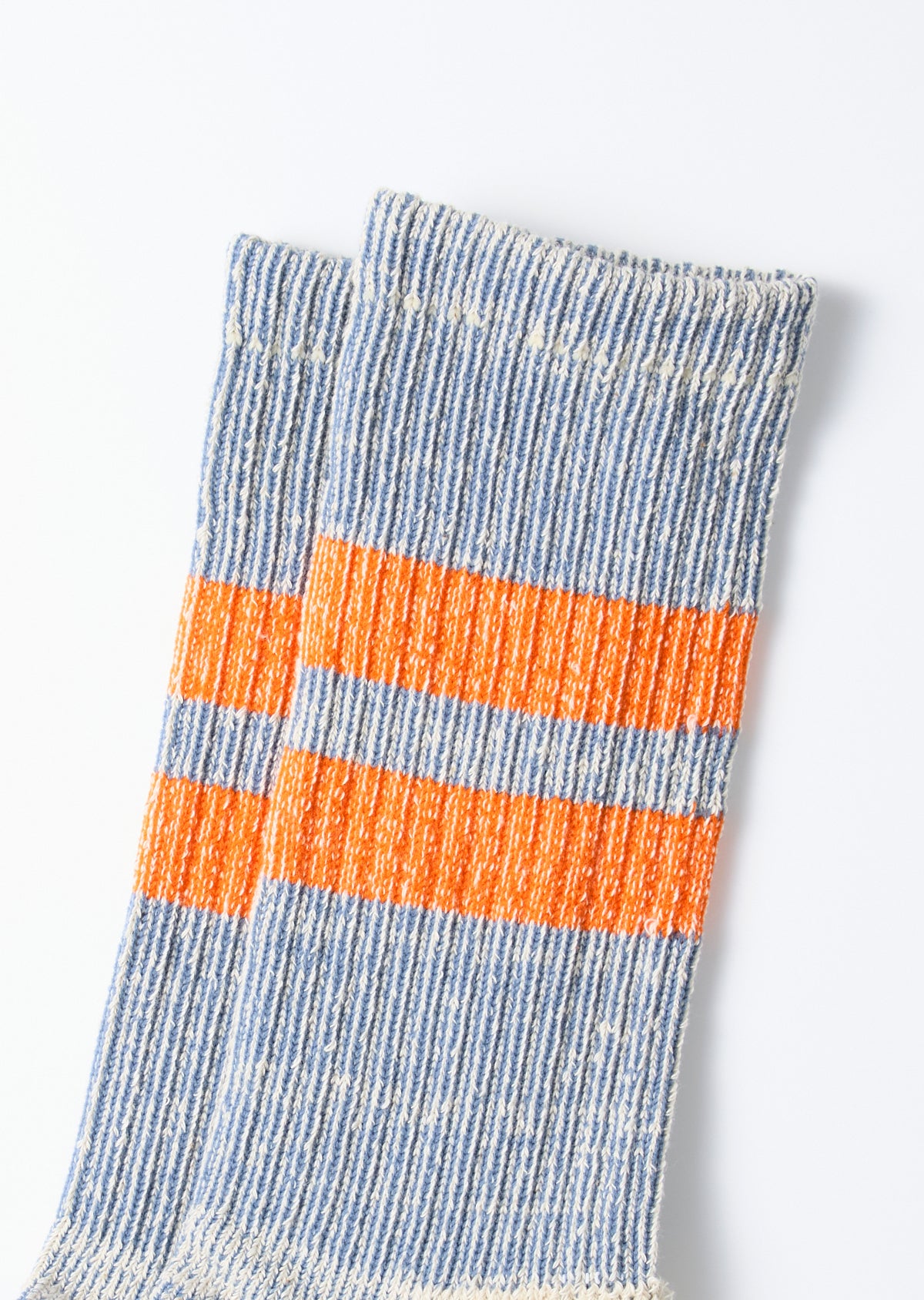 ROTOTO - Pile Stripe Sock - Blue/ Orange