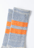 ROTOTO - Pile Stripe Sock - Blue/ Orange