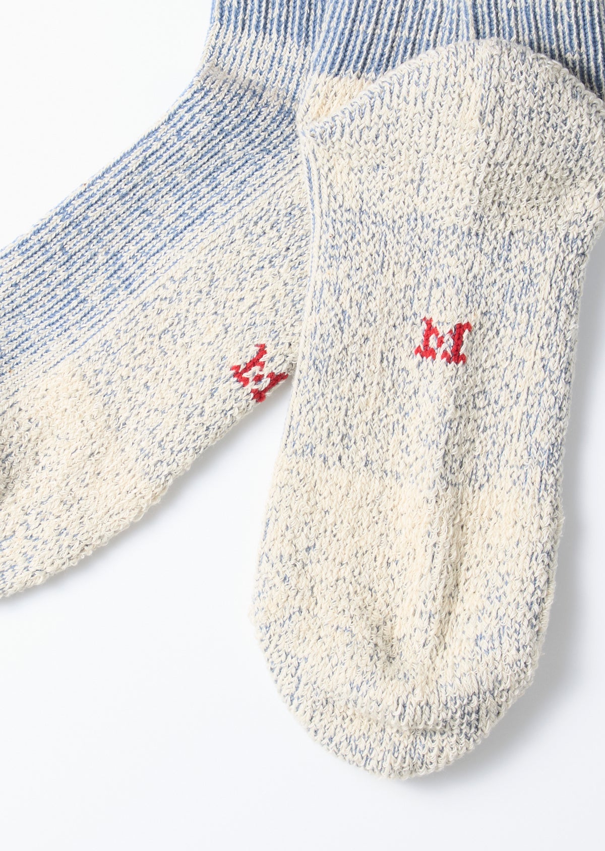 ROTOTO - Pile Stripe Sock - Blue/ Orange