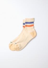 ROTOTO - Retro Athletic Sock - Blue/ Orange