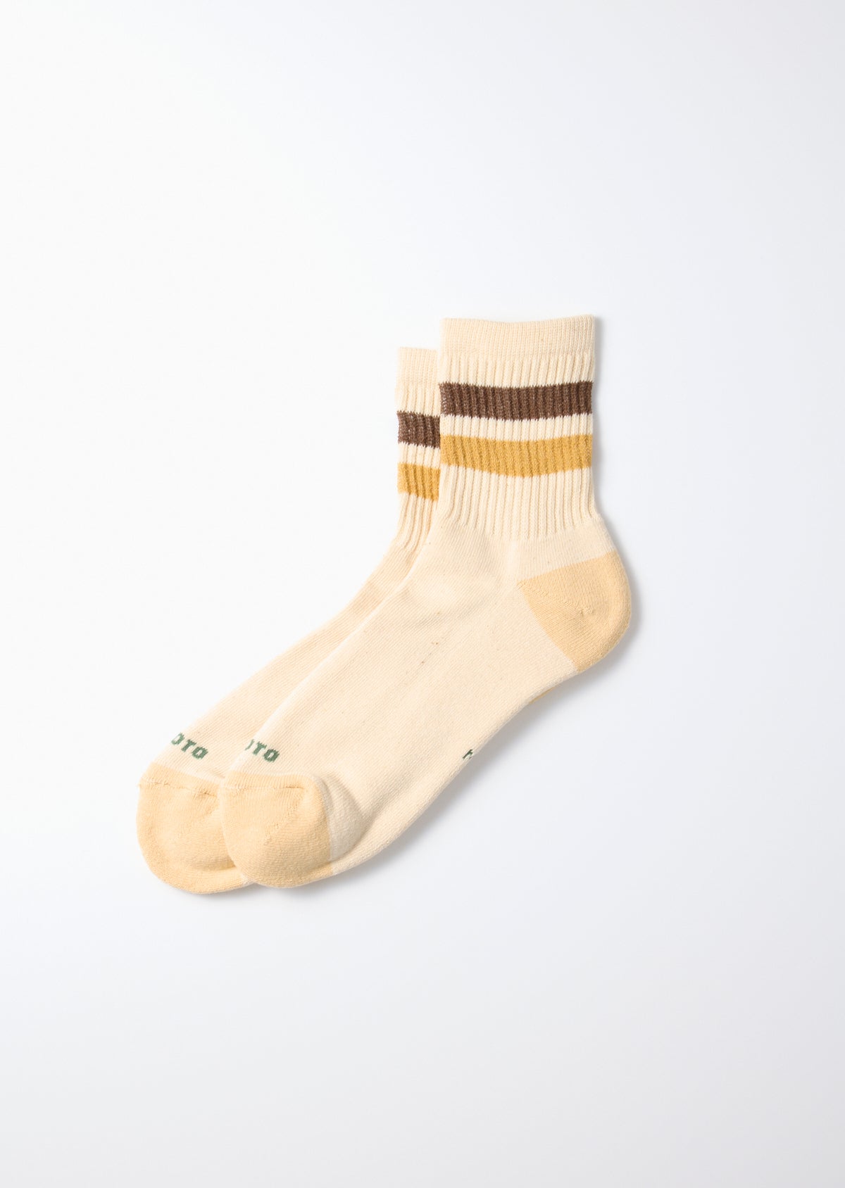 ROTOTO - Retro Athletic Sock - Brown/ Khaki