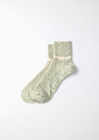 ROTOTO - Cotton Slub Stripe Sock - Green