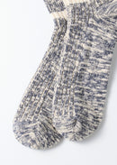 ROTOTO - Cotton Slub Stripe Sock - Navy