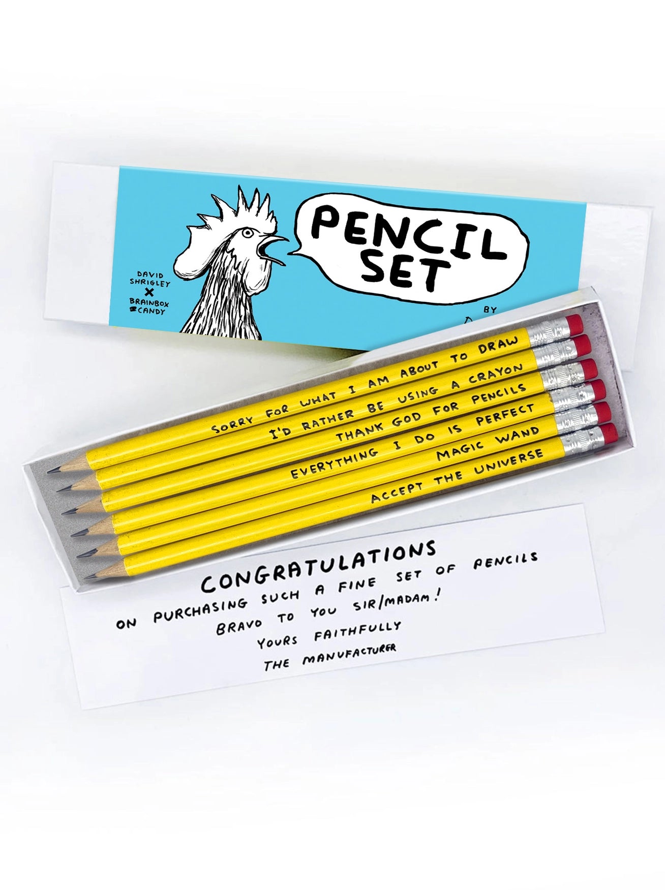 David Shrigley - 'Funny' Pencil Set 3