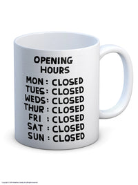 David Shrigley - 'Opening Hours' Mug
