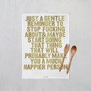 Real Hackney Dave - 'Gentle Reminder Tea Towel