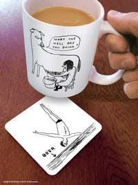 David Shrigley - 'Beer Diver' Coaster