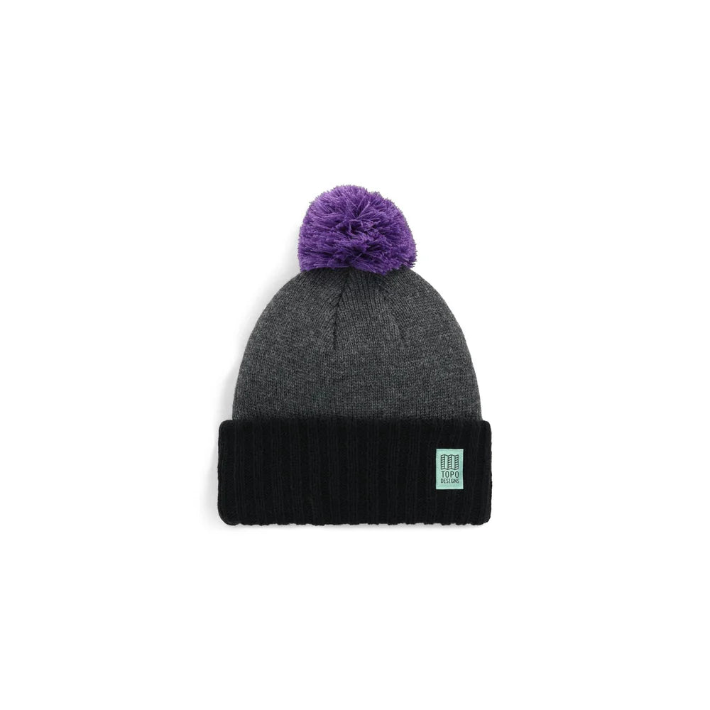 TOPO Designs - Bobble Beanie - Asphalt & Black
