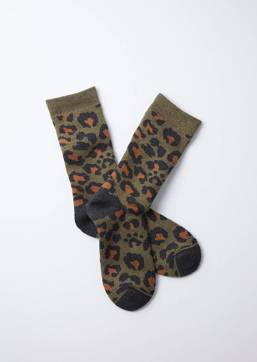 ROTOTO - Pile Leopard Sock - Olive