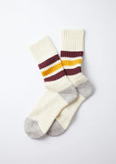 ROTOTO - Coarse Rib Sock - Bordeaux/ Yellow