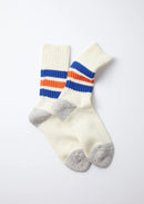 ROTOTO - Coarse Rib Sock - Blue/ Orange